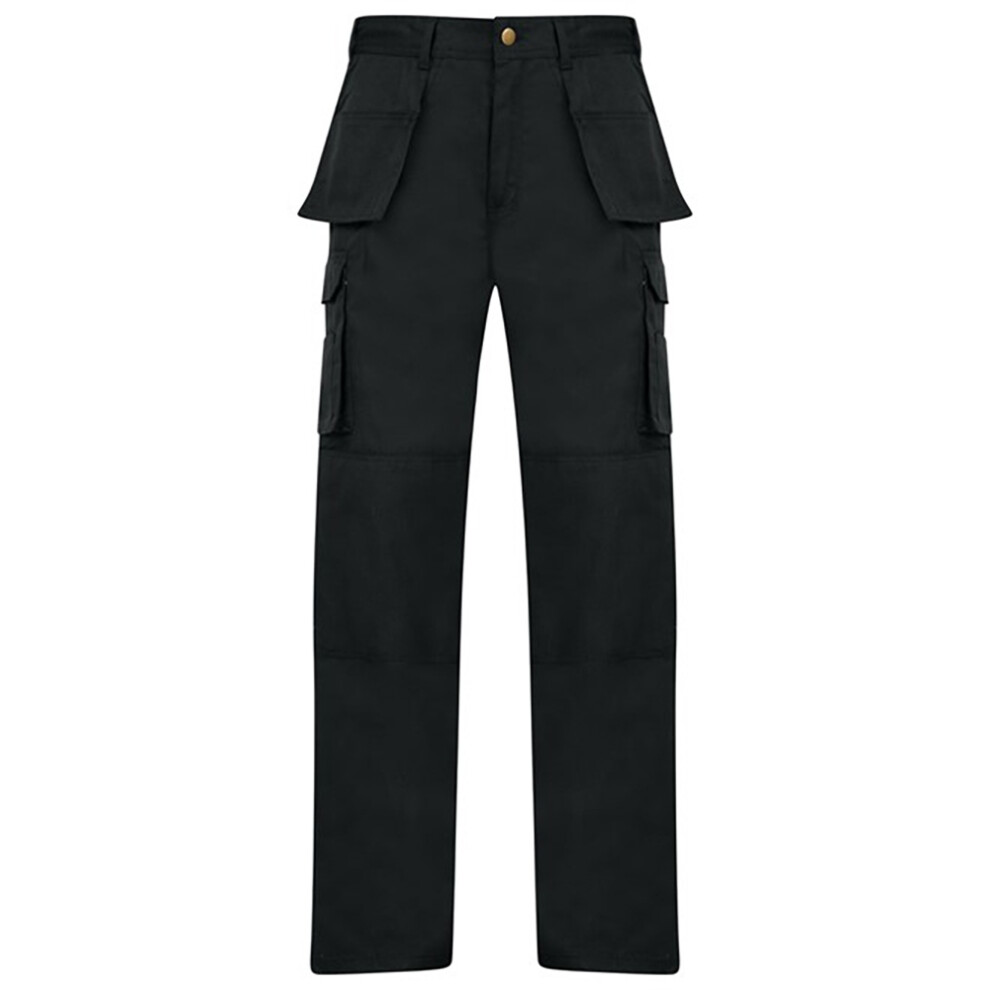 Absolute Apparel (40R, ) Mens Workwear Utility Cargo Trouser Black