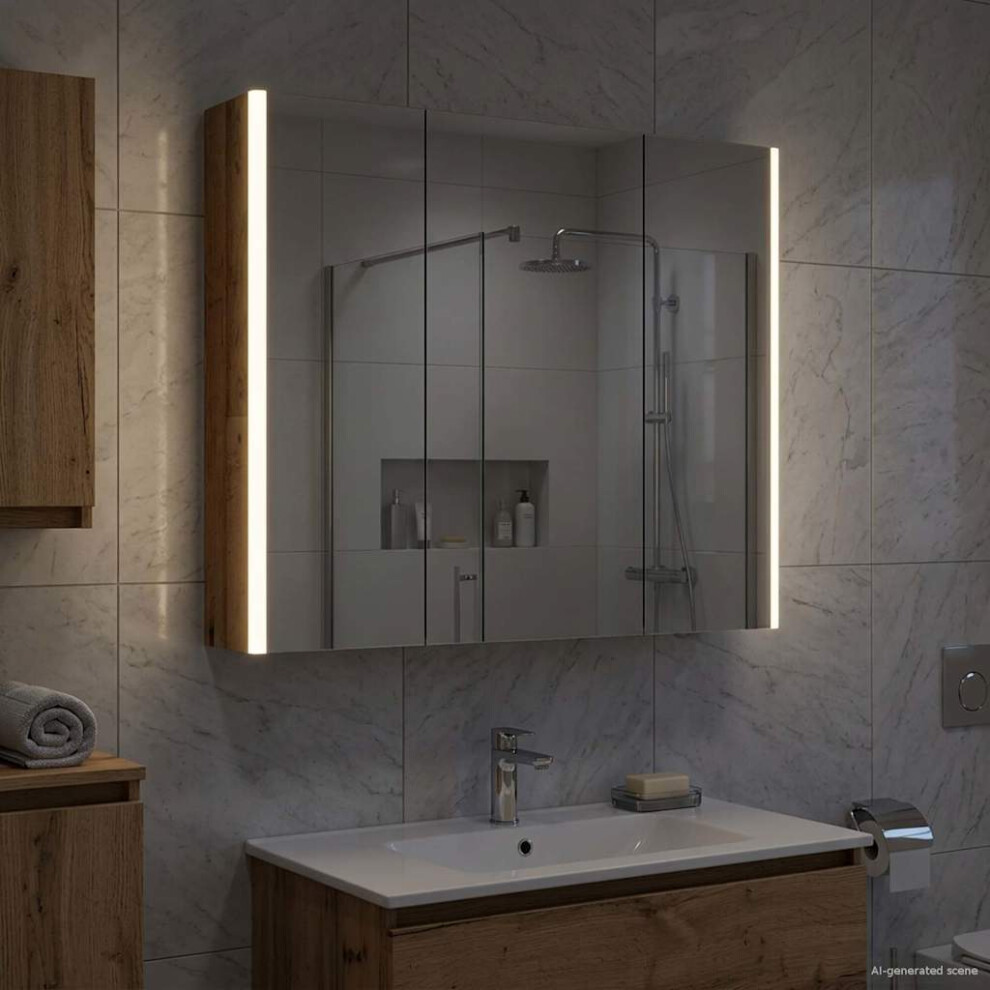 Vidaxl Bathroom Mirror Cabinet With Shelf Old Wood 73.5 X 15.5 X 70 Cm