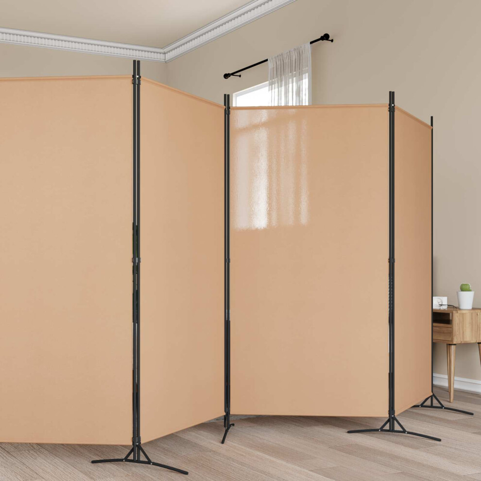 Vidaxl 6-Panel Room Divider Beige 520 X 180 Cm Fabric