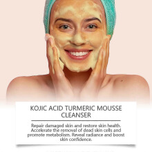 (1Pcs) Kojic Acid and Turmeric Mousse Cleanser, 100ml Cleansing Mousse for Face, Kojic Acid & Turmeric Mousse Face Wash Facial Cleanser