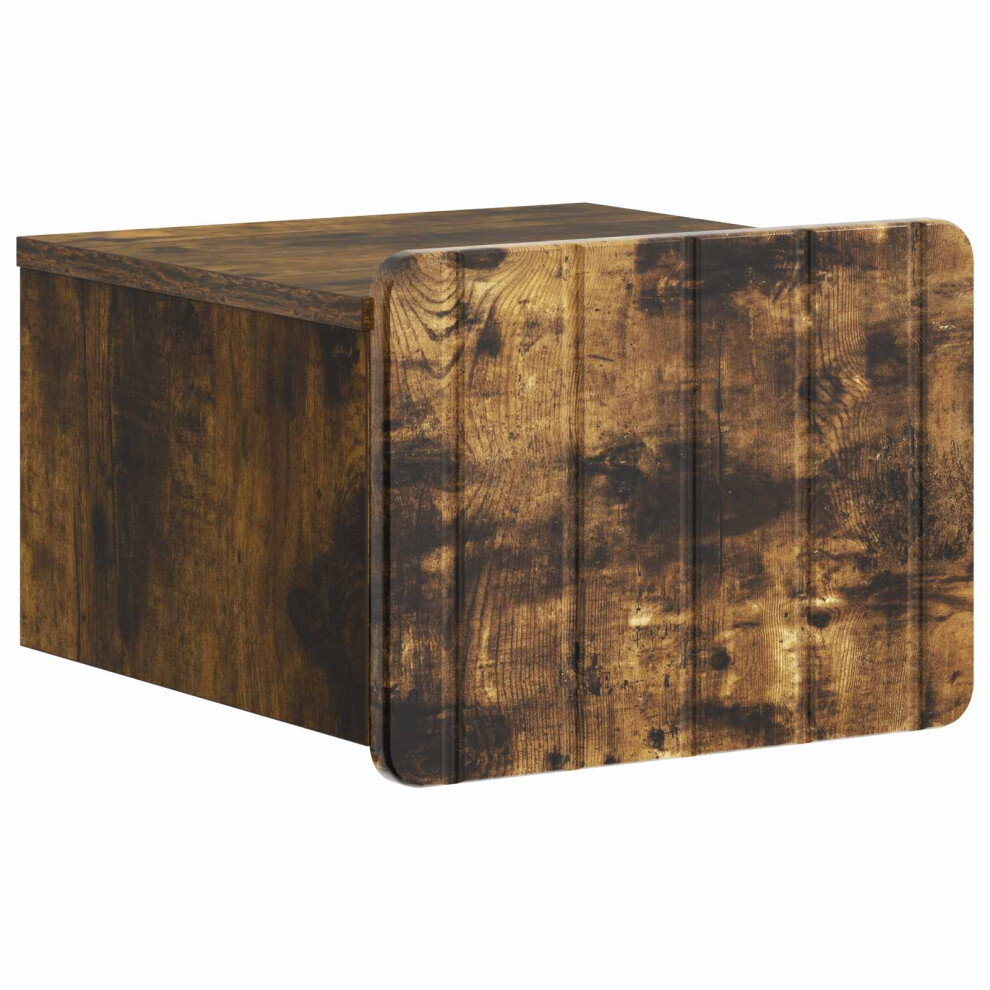 Vidaxl Wall-Mounted Bedside Cabinet Smoked Oak 33 X 34.5 X 24 Cm
