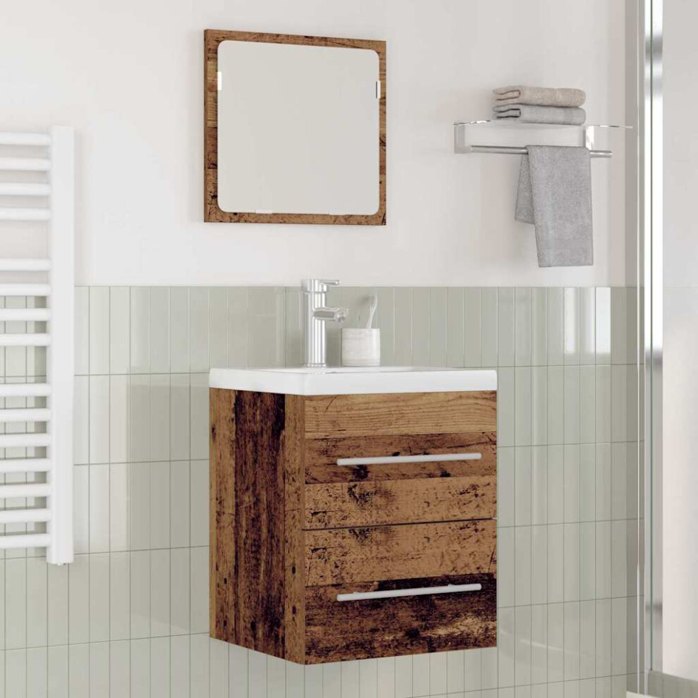 Vidaxl Bathroom Sink Cabinet With Drawer Old Wood 41 X 38.5 X 48 Cm