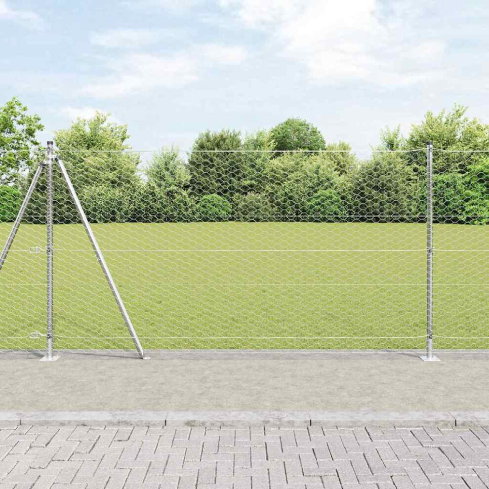 Vidaxl Welded Wire Fence With Concrete Base 10 X 1.2 M (W X H)