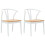 VidaXL vidaXL Dining Chair 2 pcs White and Natural Solid Rubber Wood 2