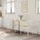 VidaXL vidaXL Dining Chair 2 pcs White and Natural Solid Rubber Wood 3