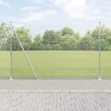 vidaXL Geschweißter Drahtzaun mit Betonsockel 50 x 1,4 m Silber Netz