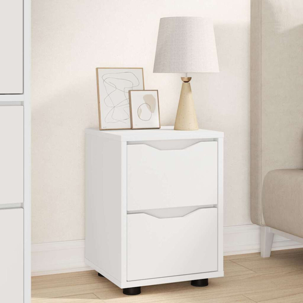 Vidaxl Bedside Table 30.5 X 30 X 43 Cm Engineered Wood White