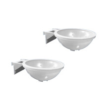 Nichoir d'Incubation pour Oiseaux avec Support Blanc 15 cm - Lot de 2 Nids en Plastique pour Cage Canaris et Perruches