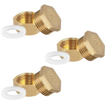 Tapones de Latón de 1/2" para Tuberías de Agua Grifos Rosca Tuerca Dorados 10 uds — accesorios fontaneria, tapón tubería