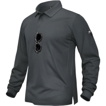 Camiseta Polo de Manga Larga para Hombre Estilo Táctico para Golf Gris 3XL — ropa outdoor hombre, camiseta secado rapido