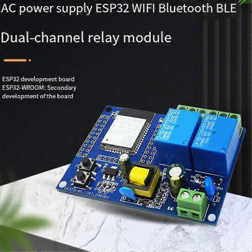 ESP32 Dual Relay WiFi & Bluetooth Development Board with AC 220V Power Supply - Universal Compatibility 2