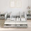 VidaXL vidaXL Storage Bed Frame Concrete Grey 140 cm Engineered Wood 4