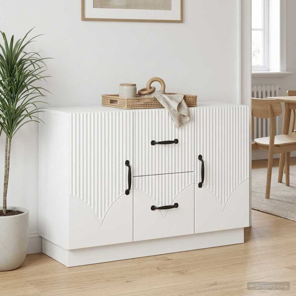Vidaxl Sideboard With Drawer 89 X 34.5 X 57 Cm Engineered Wood White