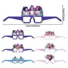 (glasses-6pcs) Demon Hunter Birthday Party Supplies Set: porslin, banderoll, trtplgg och ballonger fr barnzz33