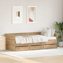 vidaXL Daybed with Headboard Artisan Oak 90 x 190 cm Engineered Wood
