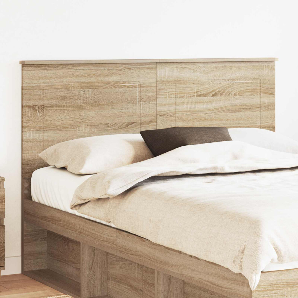 VIDAXL Headboard in Sonoma Oak Engineered Wood for Bedroom, 100 cm Height Adjustable Brown Bed Frame Accessory - Image 2