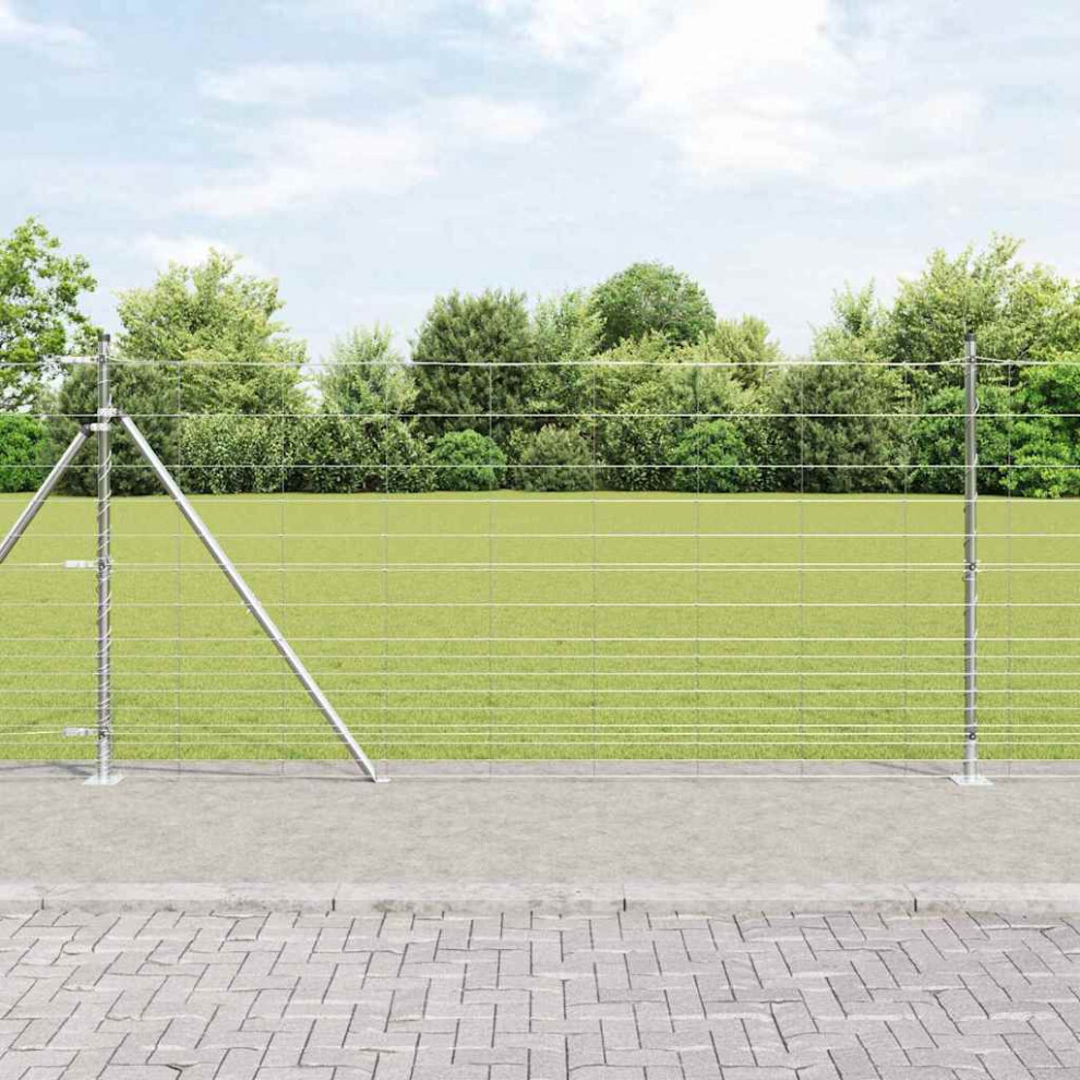 Vidaxl Welded Wire Fence With Concrete Base 25 X 1.2 M (W X H)
