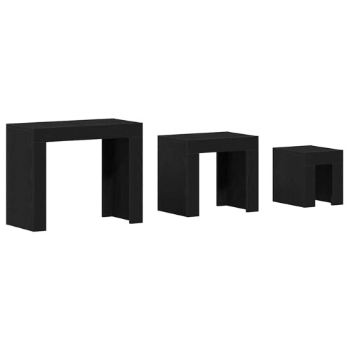VidaXL vidaXL Nesting Tables 3 pcs Black Oak Engineered Wood 1