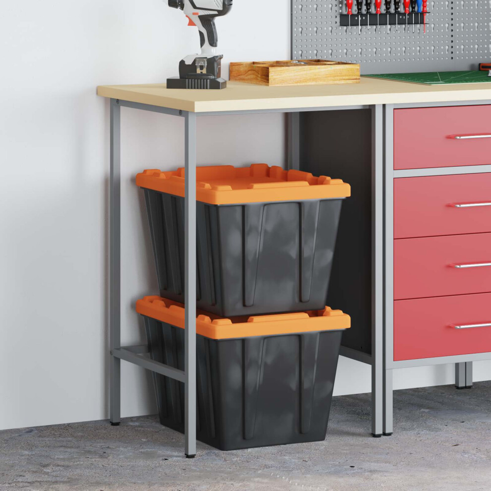 Vidaxl Corner Table 55 X 55 X 85 Cm Steel And Engineered Wood Grey