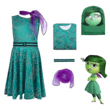 (100, Disgust) Inside Out 2 Cosplay Costume Party Fancy Dress Set Jumpsuit Bodysuit for Men Women!zz42