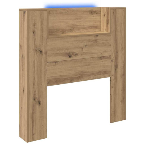 VidaXL vidaXL Storage Headboard with LED Artisan Oak Engineered Wood 1