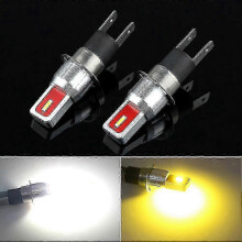 2Pcs H3C Chips LED Car Lights: 16SMD 80W Fog Driving Lamp, DRL Headlight Auto Bulbs, White 6000K Color Temp., FastWarm-Up Time