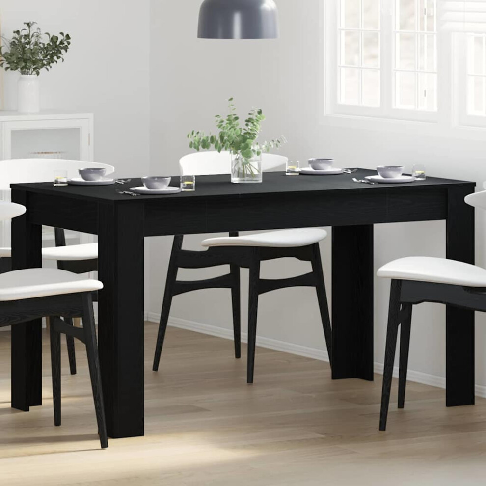 Vidaxl Dining Table Black Oak 140 X 74.5 X 76 Cm Engineered Wood, Black - Image 2