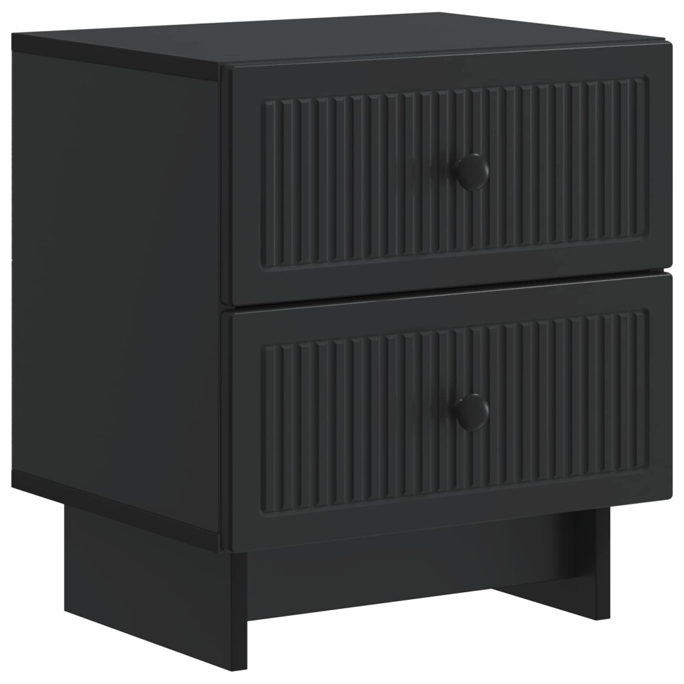 Vidaxl Bedside Cabinet Black 43 X 34.5 X 47.5 Cm Engineered Wood