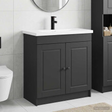 vidaXL Bathroom Furniture Set Black 56 x 37.5 x 81 cm Engineered Wood