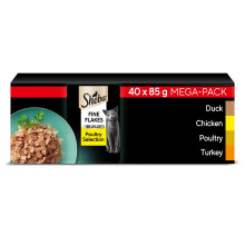 Sheba Fine Flakes in Jelly – Poultry Collection – Wet cat food pouches for adult