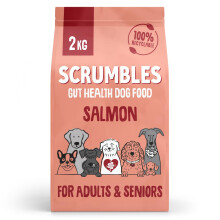 Scrumbles Natural Dry Dog Food, Grain Free Recipe with Fresh Salmon, for Adults and Senior Breeds, 2 kg Bag,package may vary