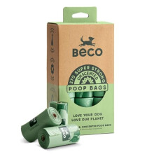 Beco Dog Poo Bags - Strong, Leakproof & Large - 94% Recycled Plastic, Extra Thick Dog Poop Bags, Heavy Duty - Unscented Refill Rolls, 270 Co