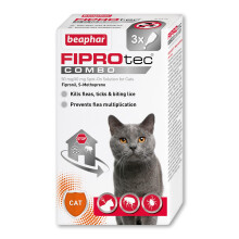 Beaphar - FIPROtec COMBO for Cats – 3 pipettes - Kills Fleas, Flea Eggs, Flea L