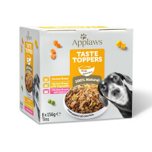 Applaws 100% Natural Wet Dog Food Topper, Chicken Selection in Broth, 156g Tin (