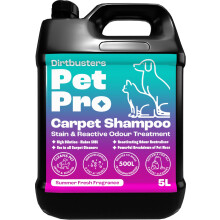 Dirtbusters Pet Pro Carpet Cleaner Shampoo Solution (5L) Deep Cleaning Stain Remover With Odour Neutraliser To Remove Dog & Cat Urine, Makes 500L Of