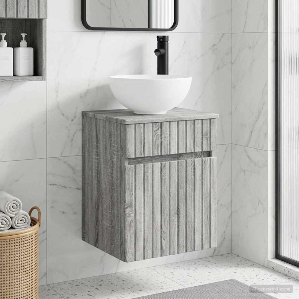 Vidaxl Wall-Mounted Sink Vanity Grey Sonoma 39 X 41 X 64.5 Cm