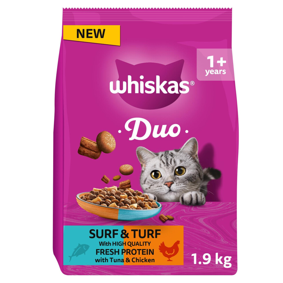 Whiskas Adult 1+ Duo Surf & Turf With Tuna & Chicken - 1.9Kg - Image 5