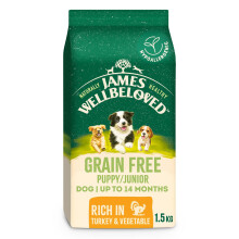 James Wellbeloved Dog Puppy Hypoallergenic Dry Food Grain Free Turkey 1.5 kg