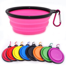 Collapsible Dog Bowl,Collapsible Dog Water Bowls for Cats Dogs, Portable Pet Feeding Watering Dish,Portable Dog Water Food Bowl with Carabiner (Small