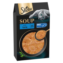 Sheba Classics Cat Food Wet - SOUP Cat Pouches with Tuna Fillets, 10 x 4 x 40g