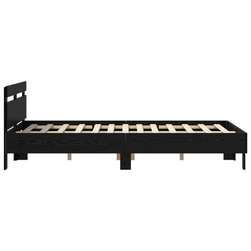 VidaXL vidaXL Bed Frame Black Oak 120 x 200 cm Engineered Wood 1