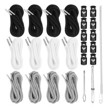 12 Cordini con Coulisse, Lunghezza 57 Pollici, per Pantaloni Della Tuta, Cordini di Ricambio con Infila-Cordini Facili da Usare e Fermacorda.
