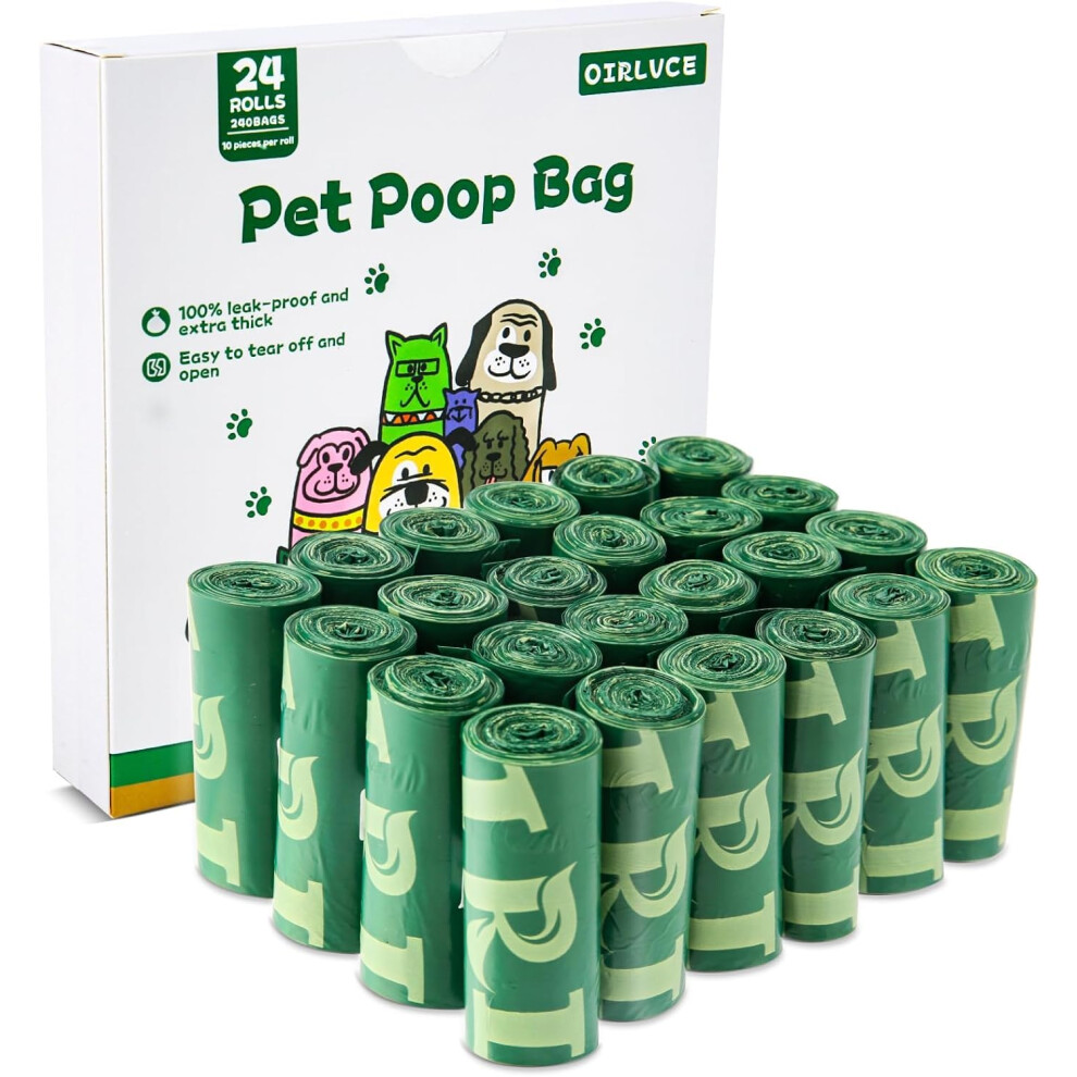 Photos - Other for Dogs OIRLVCE 240 Dog Poo Bags 24 Rolls Coreless Dog Poop Bags, Extra Thick Strong Leak Proof Dog Waste Bags, Green