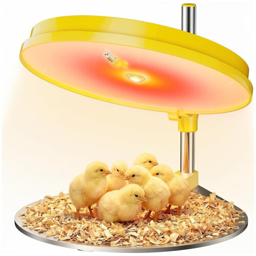 Chick Brooder Heating Plate with LED Light 45W Adjustable Temperature Brooder Plate for 15-20 Baby Chicks US Plug