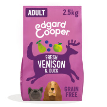 Edgard & Cooper Dry Dog Food Kibble Grain Free Adult small and large breed big bag - 2.5kg Venison & Duck - Tasty Fresh Meat protein, Healthy & Natur
