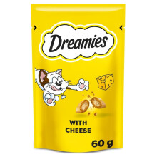 Dreamies Cat Treats, Tasty Snacks with Tempting Cheese, 8 Pouches of 60 g