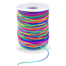 1mm Elastic Bracelet Cord, Sturdy Rainbow Elastic Cord, Suitable for Jewelry Making, Necklaces, Beading and Crafts.