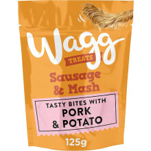 Wagg Sausage & Mash Tasty Bites Pork & Potato Dog Treats 125g (Pack of 7) - Oven Baked
