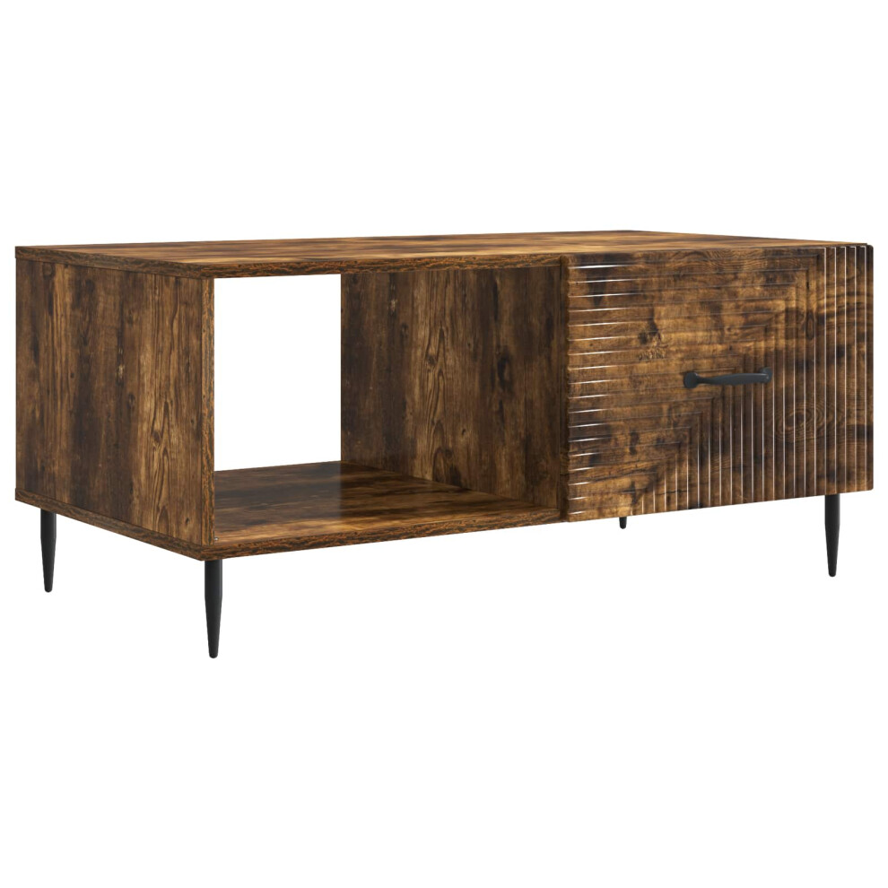Vidaxl Coffee Table Smoked Oak 90 X 50 X 40 Cm Engineered Wood Brown