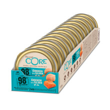 Wellness CORE 98% 12 x 85g, Chicken & Salmon – Wet Cat Food, Chunky Pate, Grain-Free, Natural, Hypoallergenic, Protein-Rich, High Meat Content